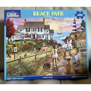 WHITE MOUNTAIN JIGSAW PUZZLE BEACH PATH 1000 PCS COMPLETE 2023 #1580